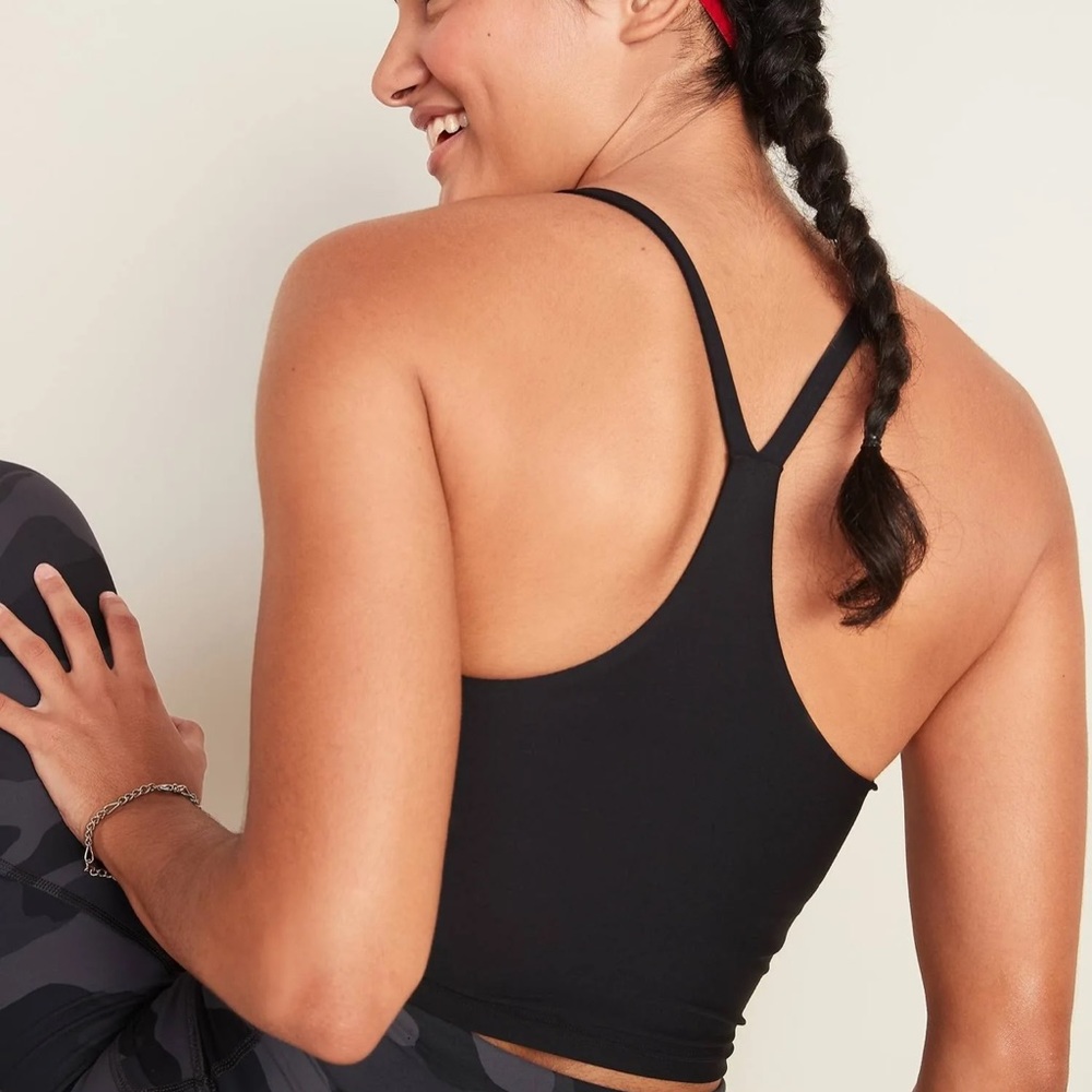 Old Navy Active Powersoft Light Support Longline Racerback Yoga Sports Bra Train